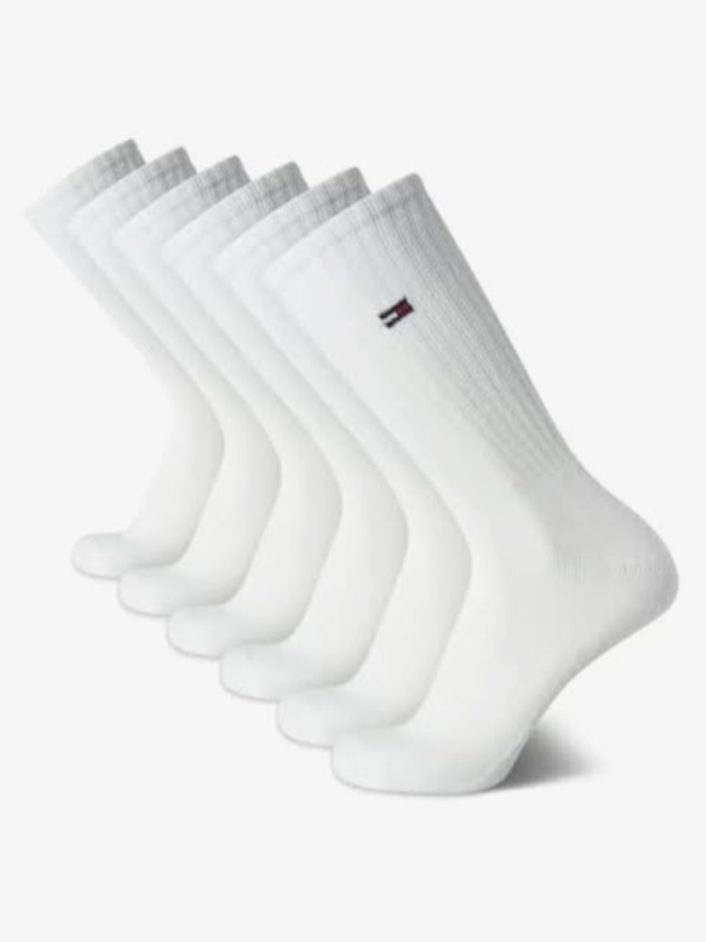 Tommy Hilfiger white mens crew socks 6 pack NWT